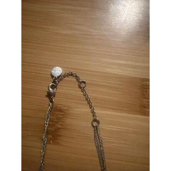 Stella And Dot Grey Crystal Necklace minimalist feminine sparkle vintage signed - Picture 3 of 3